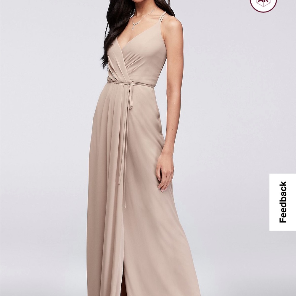 David's Bridal Georgette Wrap Dress - NWT Biscotti size 0